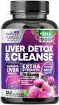 Gentle Liver Cleanse Detox & Repair Formula - Herbal Liver Support Supplement - 240 Capsules