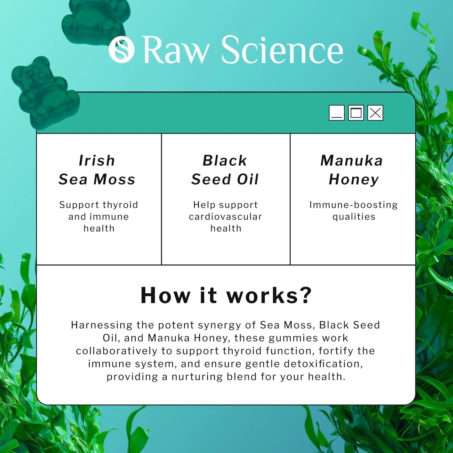 Irish Sea Moss Gummies Detox & Thyroid Support