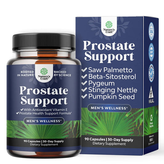 Herbal Prostate Health Supplements for Men - Advanced with Beta Sitosterol Selenium Pygeum and Saw Palmetto Support Frequent Urination 90 Capsules